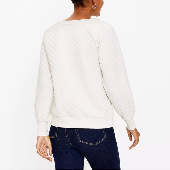 Dotti white quilted look oversized jumper/sweater. - Picture 1 of 5